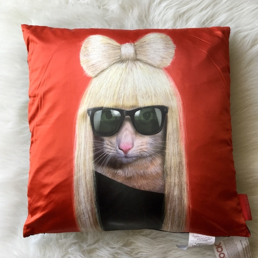 Lady Gaga Cat Decorative Pillow